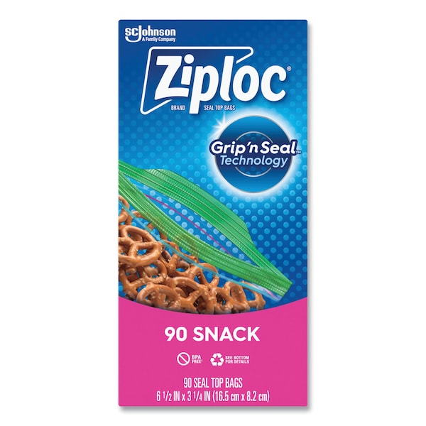 Ziploc Seal Top Snack Bags, 10 oz, 6.5" x 3.25", Clear, PK1080, 1080PK 315892 - main